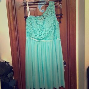 David’s bridal-one shoulder bridesmaid dress.